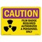 Signmission OSHA CAUTION RADIATION Sign, Film Badge Required, 5in X 3.5in Decal, 3.5" H, 5" W, Landscape OS-CR-D-35-L-10168 - alternate 1